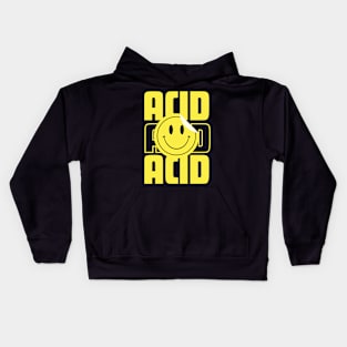 ACID HOUSE  - Font With Smiley Peel Sticker (yellow) Kids Hoodie